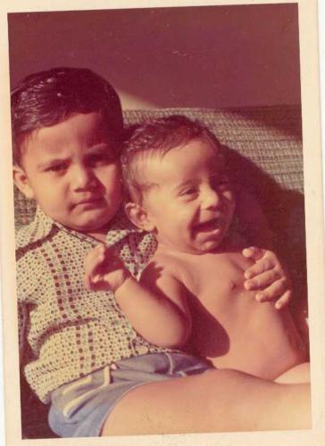 With his elder brother Sonam 