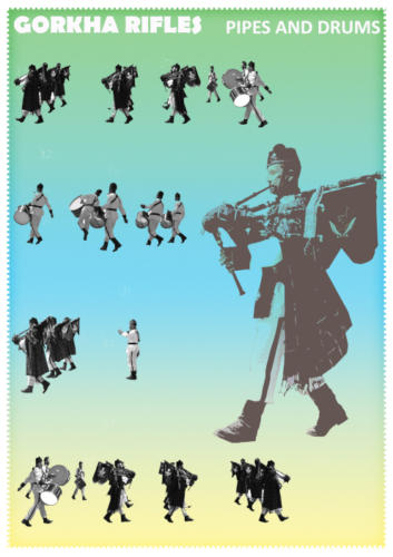 Gorkha Rifles Graphic Pipers