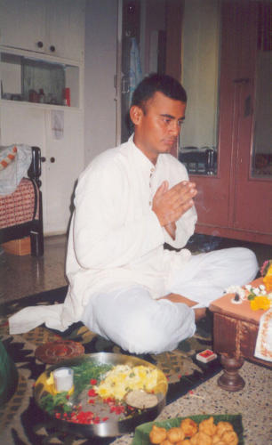 Pooja before leaving