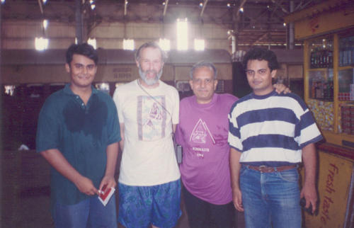 Flagging of an expedition of his father and Sir Chris Bonnington. Nawang is to the far left. 