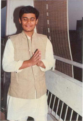 Praying in a traditional dress 