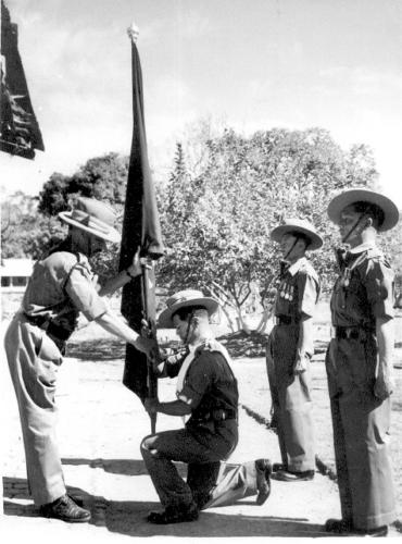 raising Lt PB Gurung accepting flag